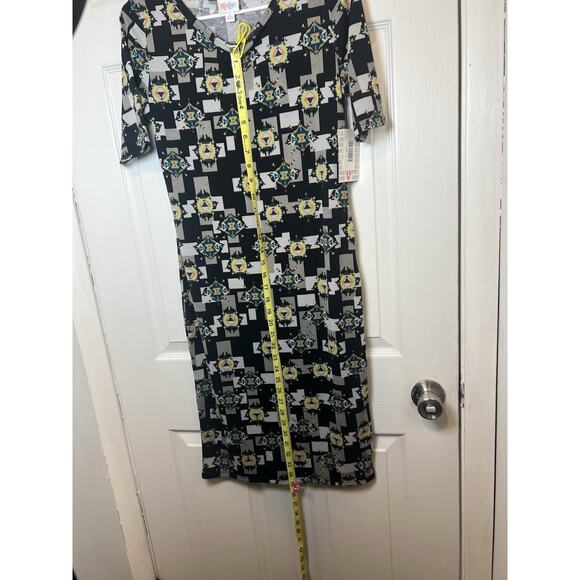 LuLaRoe Julia Dress Size Small NWT Black White Tribal Bodycon Fast Shipping - Picture 7 of 8